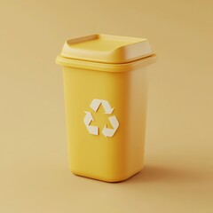 Canvas Print - 3D Icon: Bin for Sorting Waste with Zero Waste Goal Illustration Logo