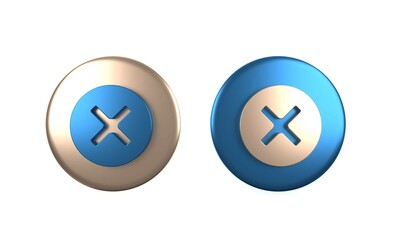 Poster - colorful x mark, cross in circle icon isolated on white background. check cross mark icon. circle bu