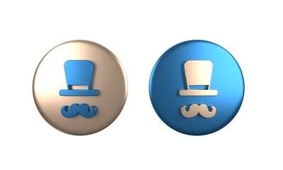 Poster - Colorful Magician icon isolated on white background. Circle button. 3D render illustration