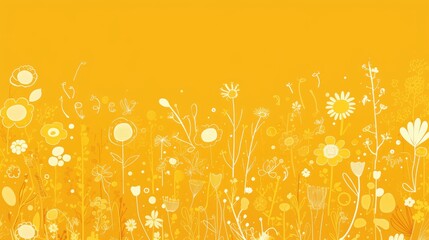 Wall Mural - Light yellow vector abstract design featuring a vague illustration with flower doodles Ideal for use in coloring books and pages for children