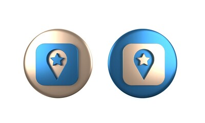 Poster - colorful location for camping or tours and travels icon isolated on white background. circle button.