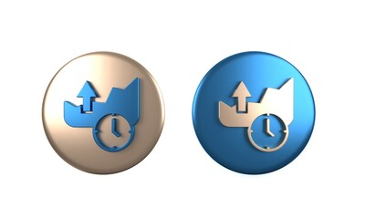 Poster - colorful stocks market growth graphs and money icon isolated on white background. monitor with stock