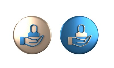 Poster - Colorful Worker icon isolated on white background. Business avatar symbol user profile icon. Male user sign. Circle button. 3D render illustration
