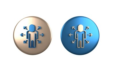 Poster - Colorful Multitasking manager working icon isolated on white background. Circle button. 3D render illustration