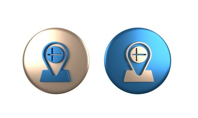 Poster - colorful location marker with round flag nation of iceland con isolated on white background. circle 