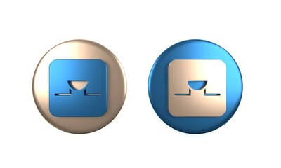 Aufkleber - Colorful Buzzer in electronic circuit icon isolated on white background. Circle button. 3D render illustration