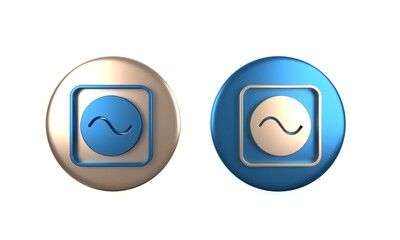 Poster - colorful ac voltage source symbol icon isolated on white background. alternating current symbol. cir