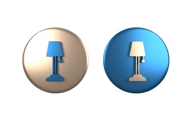 Sticker - Colorful Floor lamp icon isolated on white background. Circle button. 3D render illustration