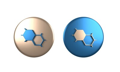 Wall Mural - Colorful Chemical formula icon isolated on white background. Abstract hexagon for innovation medicine, health, research and science. Circle button. 3D render illustration