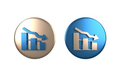 Poster - colorful financial growth decrease icon isolated on white background. increasing revenue. circle but