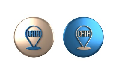 Aufkleber - Colorful Data analysis icon isolated on white background. Business data analysis process, statistics. Charts and diagrams. Circle button. 3D render illustration