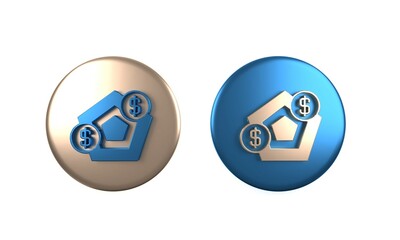 Poster - colorful financial growth increase icon isolated on white background. increasing revenue. circle but