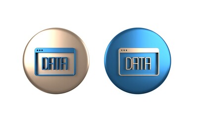 Aufkleber - Colorful Data analysis icon isolated on white background. Business data analysis process, statistics. Charts and diagrams. Circle button. 3D render illustration