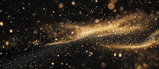 Wall Mural - Abstract Gold Dust Texture With Sparkles On Black Background