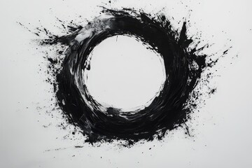 Abstract Black Circle on White Background