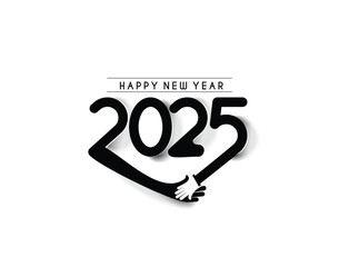 Wall Mural - Happy New Year 2025 Text Typography Design Element flyer, banner design.