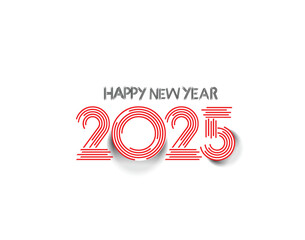 Wall Mural - Happy New Year 2025 Text Typography Design Element flyer, banner design.