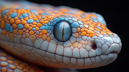 Sticker - Close-Up of a Snake's Eye and Scales: A Stunning Macro Photography