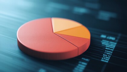 Business plan presentation with a pie chart and revenue projections, company growth plan