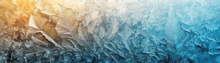 Poster - Abstract ice texture with vibrant colors, showcasing intricate patterns and reflections, perfect for backgrounds and designs.