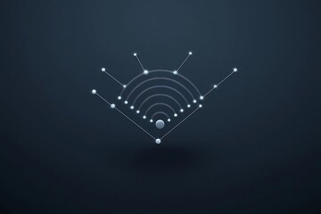 Minimal design of a network icon illustrating connectivity.