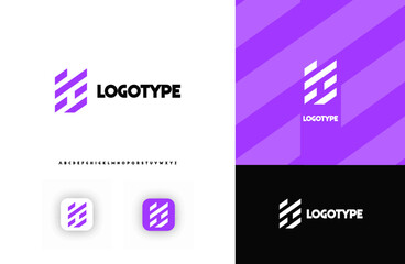 Leinwandbilder - Bold diagonal stripes creating geometric shapes letter b logo for technology, finance, banking, cryptocurrency, corporate branding, architecture, construction, real estate. Vector illustration
