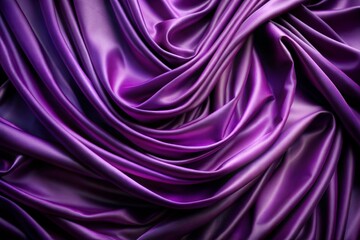 Poster - Elegant purple satin fabric with soft waves and folds