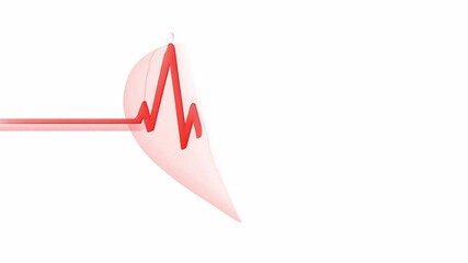 Aufkleber - A vibrant illustration showcases a heart shape combined with an electrocardiogram line in red tones, symbolizing health, vitality, and life.