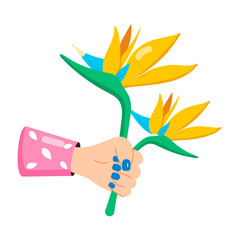 Wall Mural - Paradise flower sticker designed in flat style 

