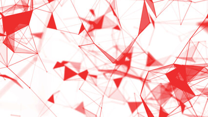 Poster - Abstract background with connecting dots and lines. Network connection structure. Light background. Plexus effect. 3d Vector illustration.