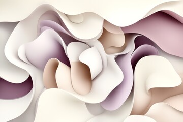 Poster - A 3D background with wavy golden and purple metallic patterns.