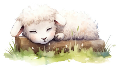 Wall Mural - PNG Cute baby sheep livestock drawing animal.