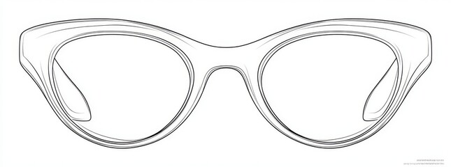 One continuous editable line of glasses. Eyeglasses icon. Modern minimalistic line illustration.