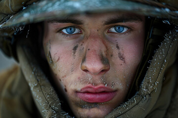 Leinwandbilder - Generative ai photo of military officer war battlefield