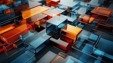 Wall Mural - a colorful image of many different colored cubes