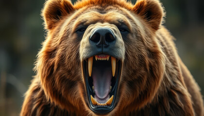a bear with its mouth open and teeth bared