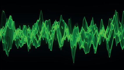 Poster - Music abstract background. Equalizer for music. Abstract digital wave of particles. Visualization of sound waves. Technology or science banner. Vector illustration.