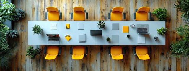 Wall Mural - Top View of a Modern Conference Room