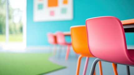 Poster - A photo of a classroom equipped with interactive whiteboards and digital learning tools, showcasing modern teaching methods.