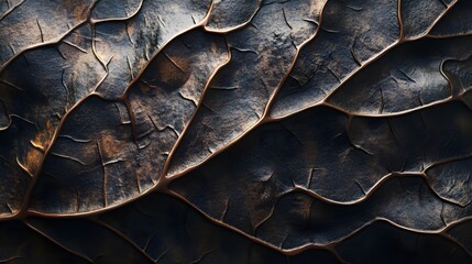 Wall Mural - Close-Up of Oak Leaf Texture with Intricate Details