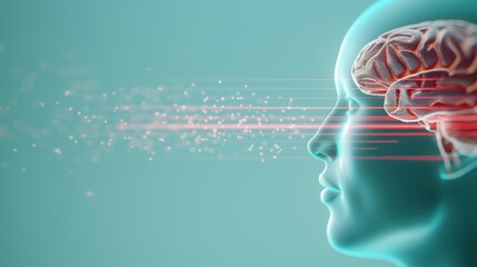 Wall Mural - A simplified diagram explaining the brain's communication pathways and how information is processed.