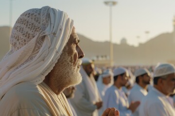 Muslim Men Praying in the Middle East