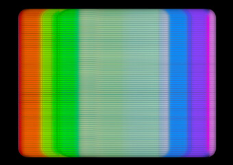 Poster - Screen display with chromatic aberation hologram effect and scan lines