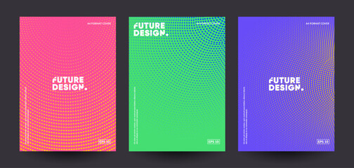 Poster - Minimal covers design. Colorful dotted gradients. Future geometric patterns. Eps10 vector.