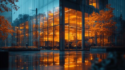 Wall Mural - Modern Building with Reflections