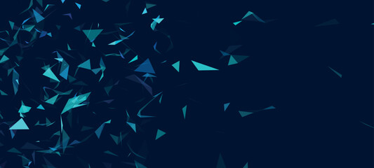 Poster - Abstract background with connecting dots and lines. Network connection structure. Data technology and scientific illustration. Plexus effect. 3D vector illustration