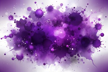 Sticker - Bold abstract purple watercolor splatter background