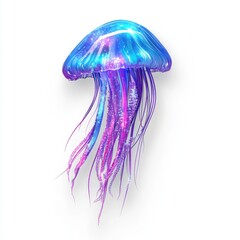 The jellyfish is depicted in gradient colors from deep orange to white.