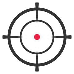 Wall Mural - Black target icon isolated on white background.