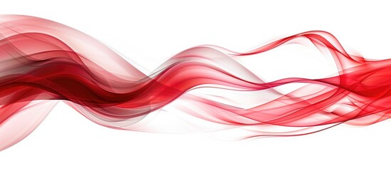 Poster - Soft Red Waves On White Background